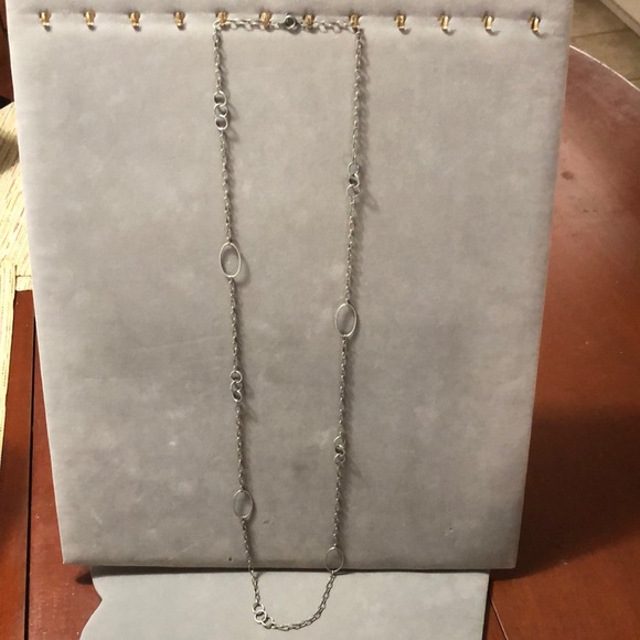 Oxidized Silver Colored Long Necklace& Earrings - Picture 2 of 6